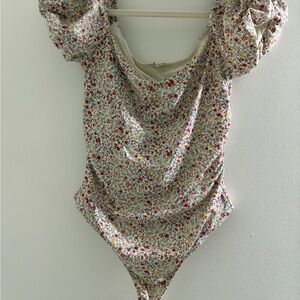 Free People Multicolor Floral Bodysuit